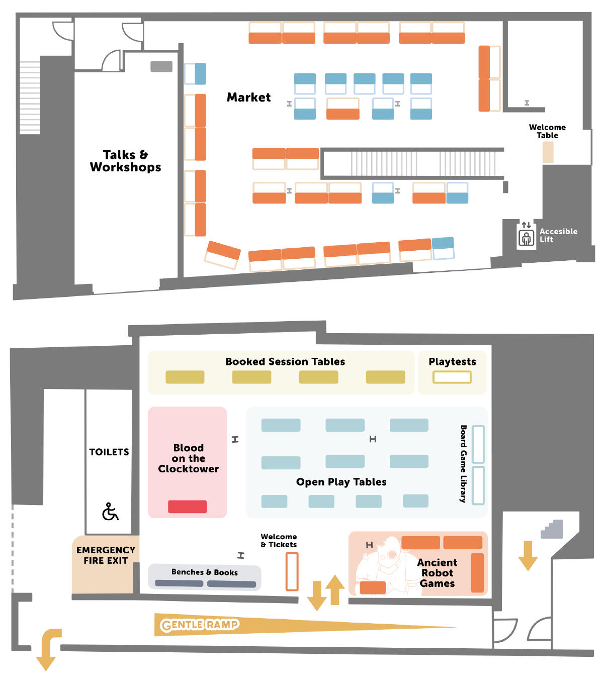 An illustration of five picts.