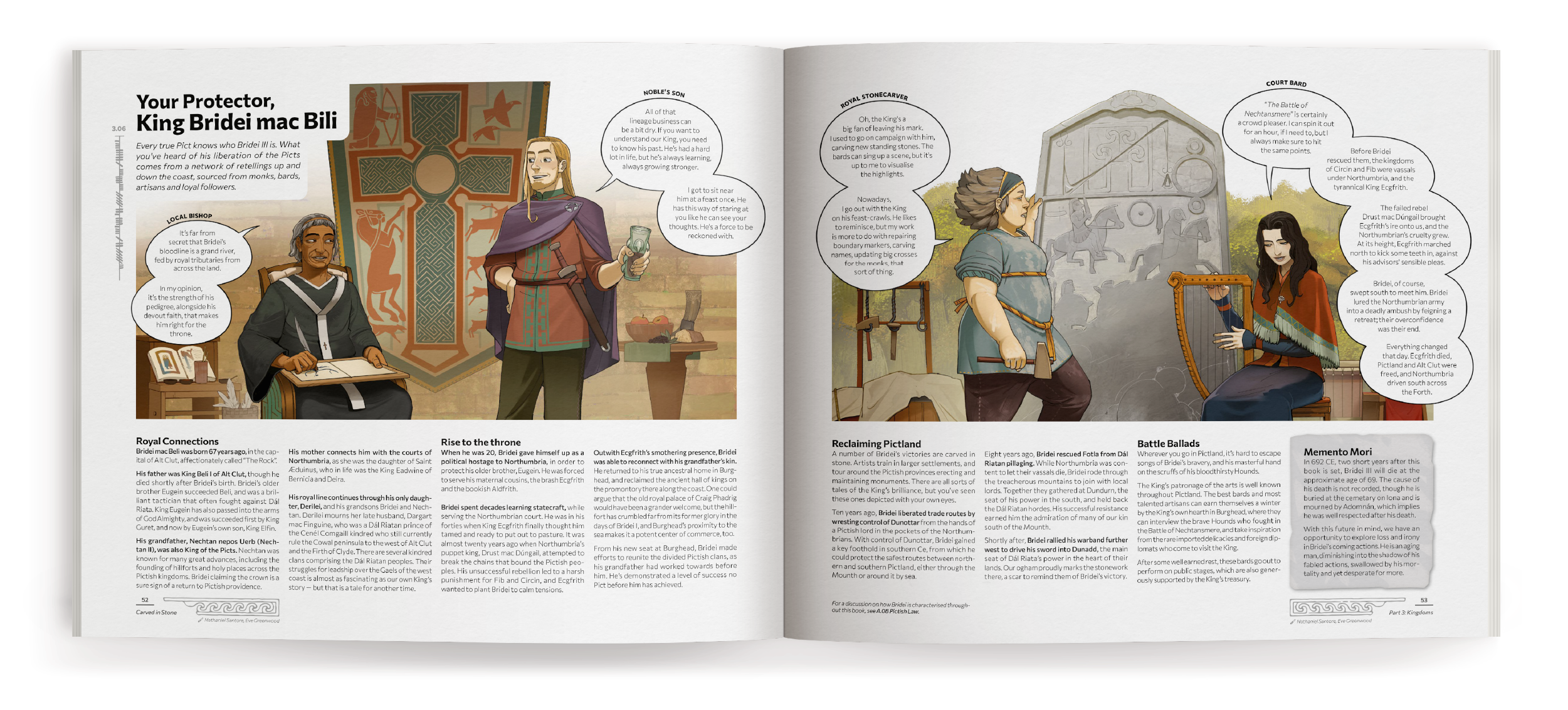 An illustration of five picts.