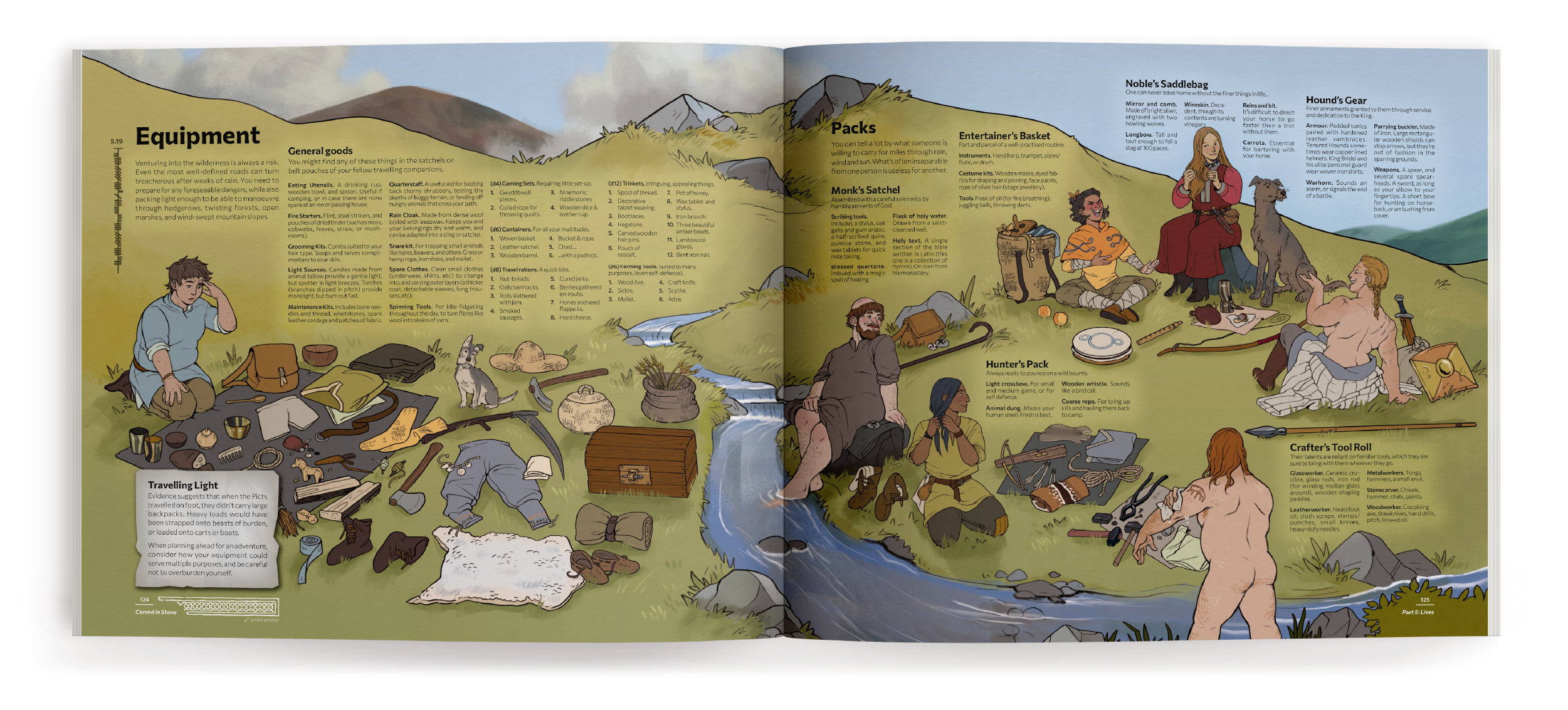 An illustration of five picts.